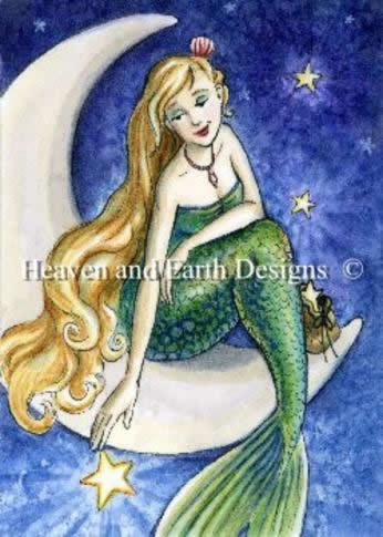 Diamond Painting Canvas - QS Mermaid Moon - Click Image to Close